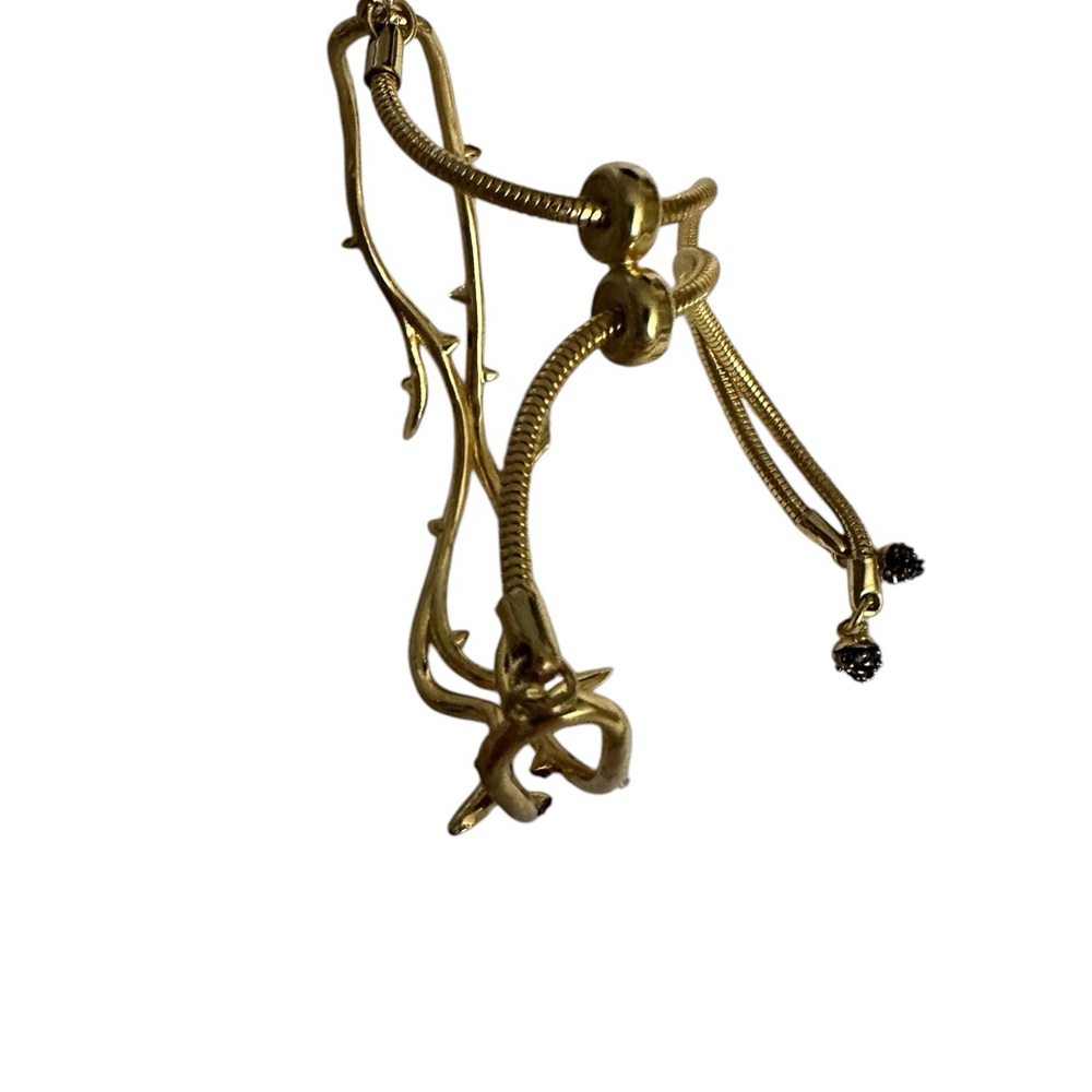 NWOT nOir Jewelry Beloved Adjustable bracelet in Gold with hematite small stones - Picture 9 of 9